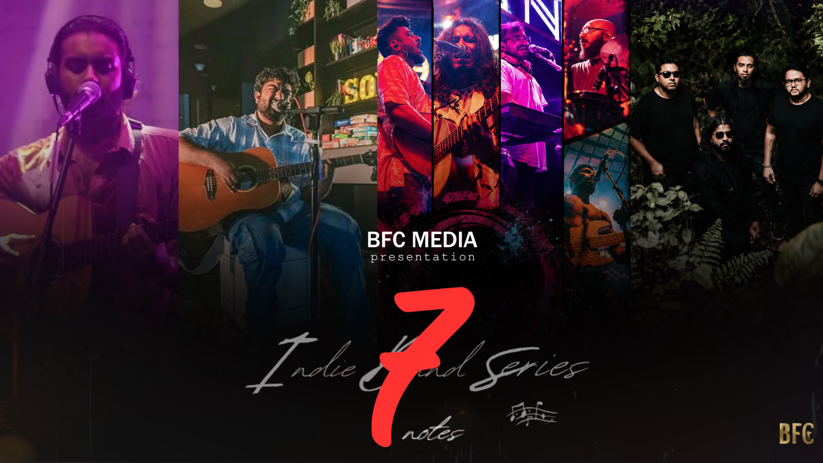 Indie Band Series poster featuring a collage of musicians and performers