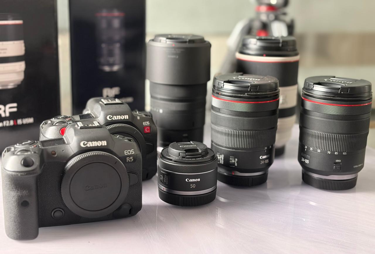 Canon camera bodies and lenses from BFC Media's production kit
